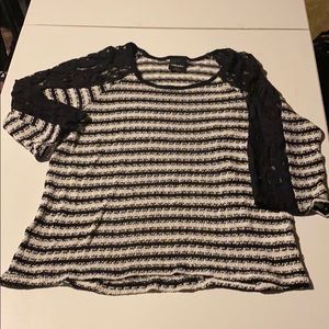 Wallpapher L Knit 3/4 sleeve top